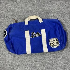 Vintage Polo Ralph Lauren Duffel Bag Bulldog Letterman Blue